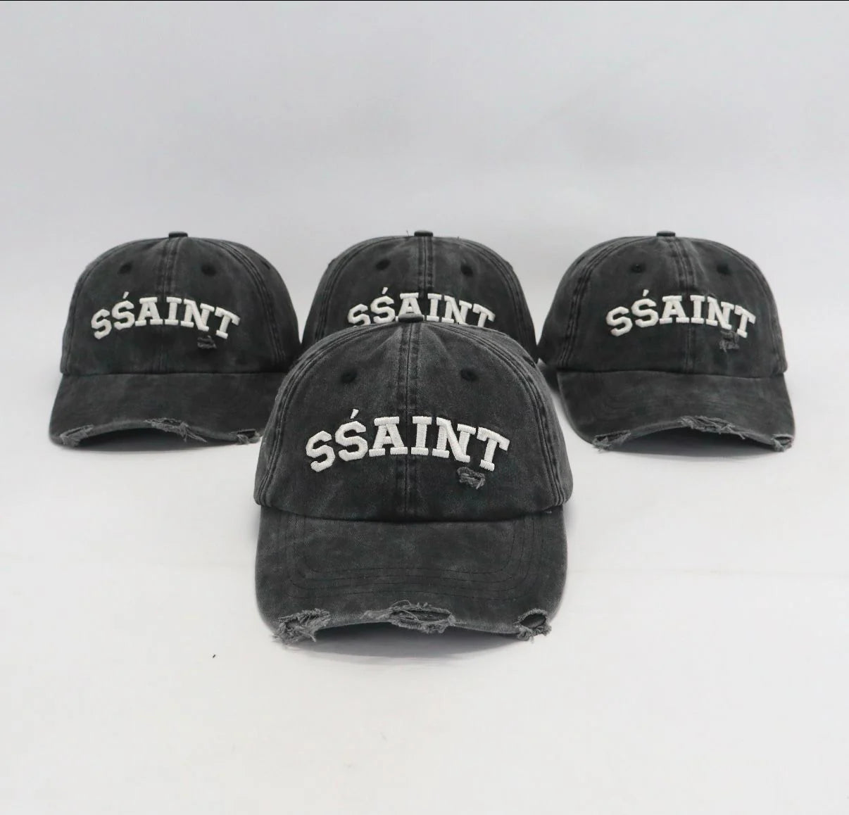 SŚAINT Acid Wash Black & Cream Cap