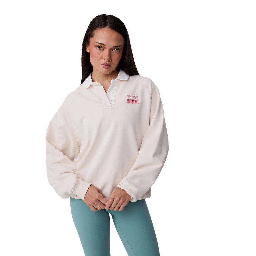 UPSTATE SPORT Womens Rugby Polo Fleece Turtle Dove