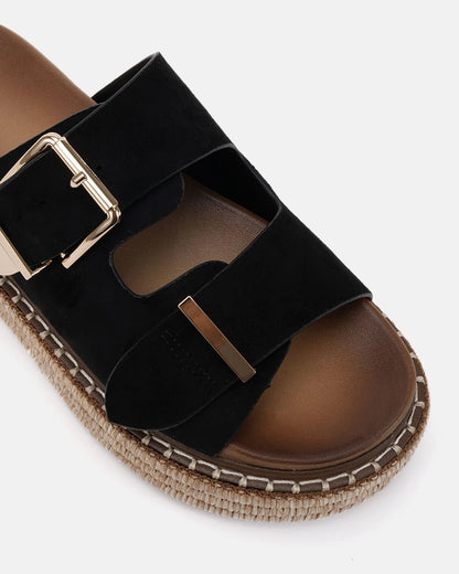 NOVO Sazkia Black Suede Sandal