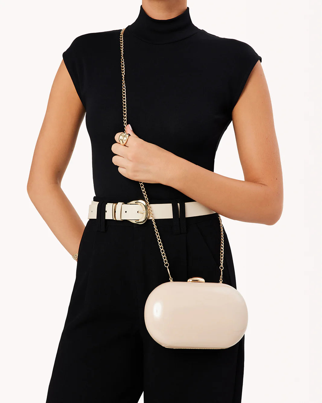 BILLINI Selena Clutch Bag - Latte Patent