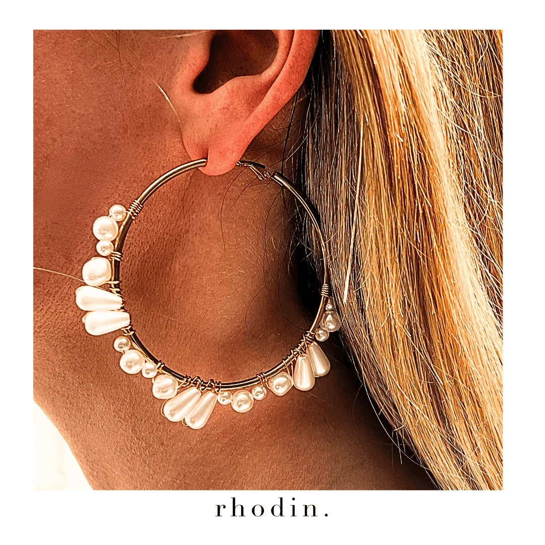 RHODIN - Large Pearl Island Hoop