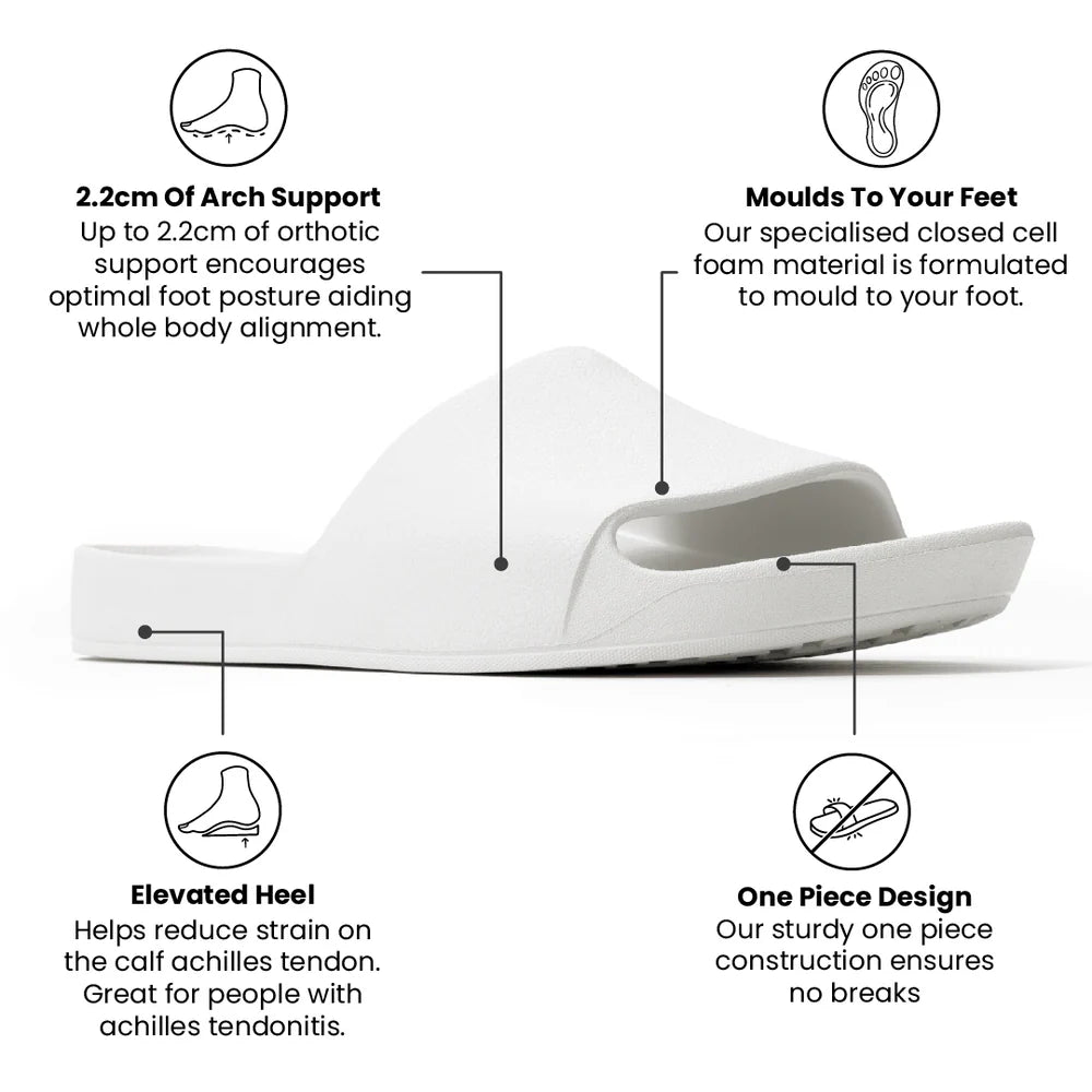White Arch Support Slides