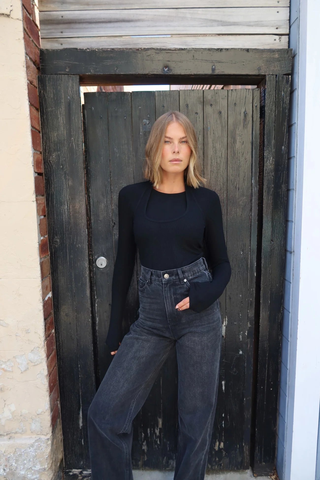 RAEF Gia Double Layer Top - Black