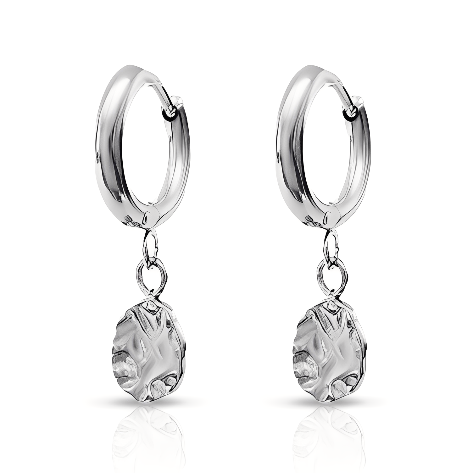 EVER Harmony Silver Huggie Earrings