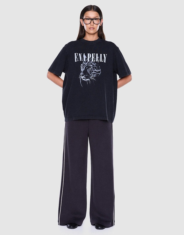 ENA PELLY - Ivy relaxed Tee - Vintage Black & EP Cheetah