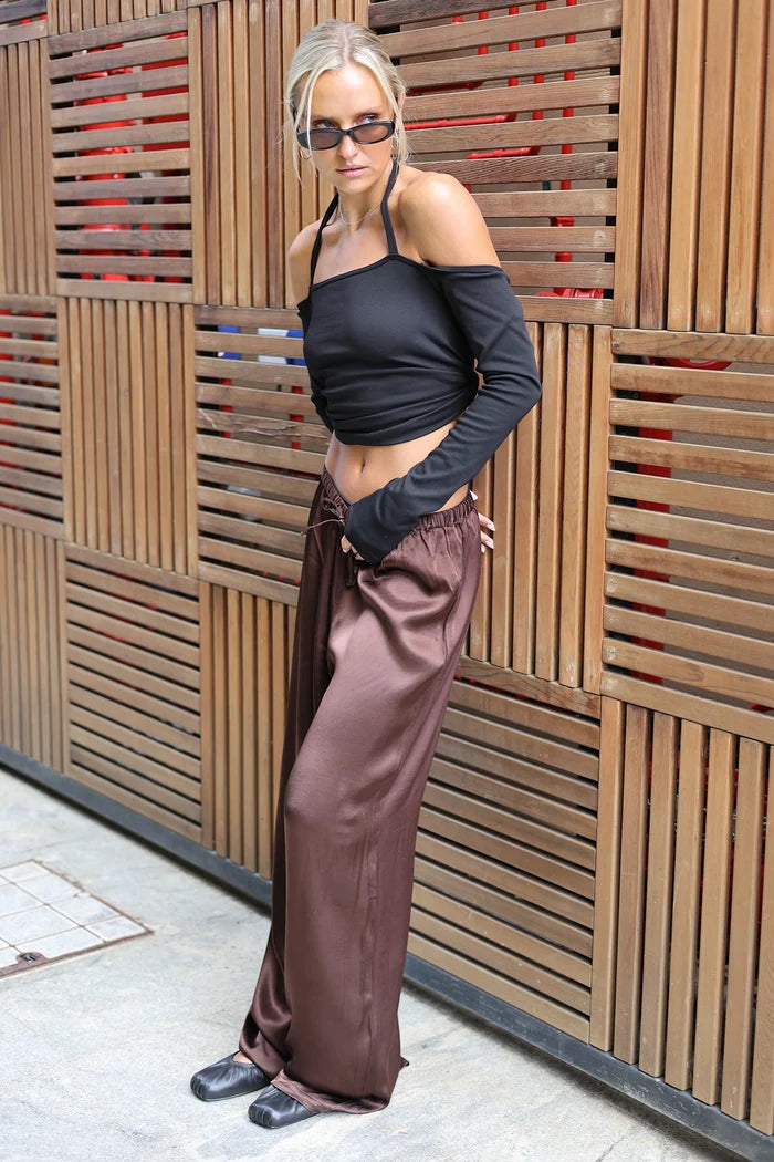 RAEF - Jones Satin Pant - Cocoa Bean
