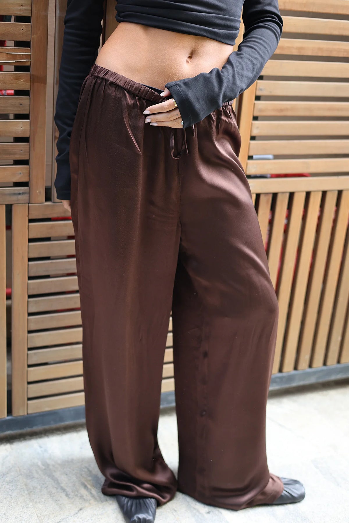 RAEF - Jones Satin Pant - Cocoa Bean