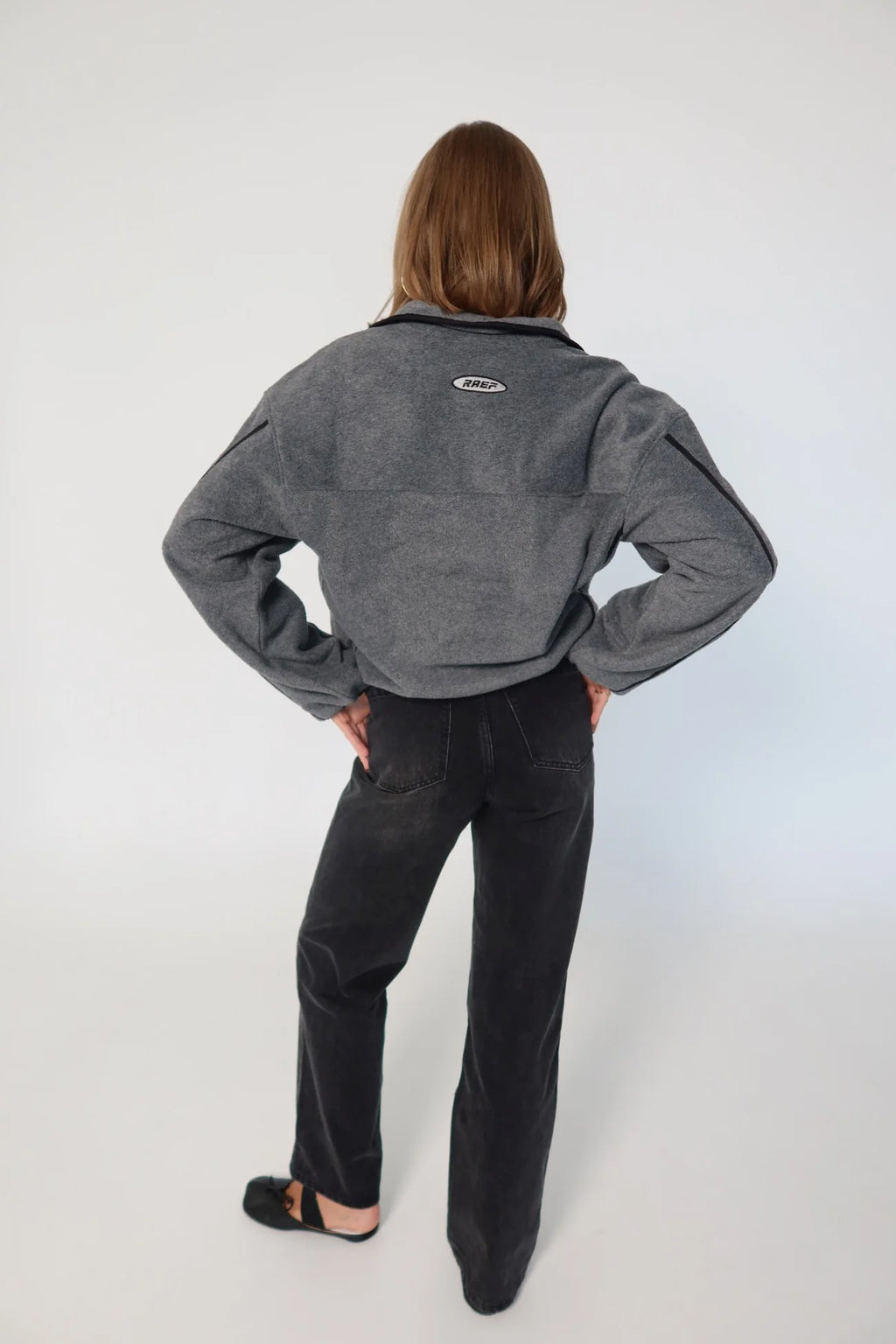 RAEF Quarter Zip Polar Fleece - Charcoal Marle