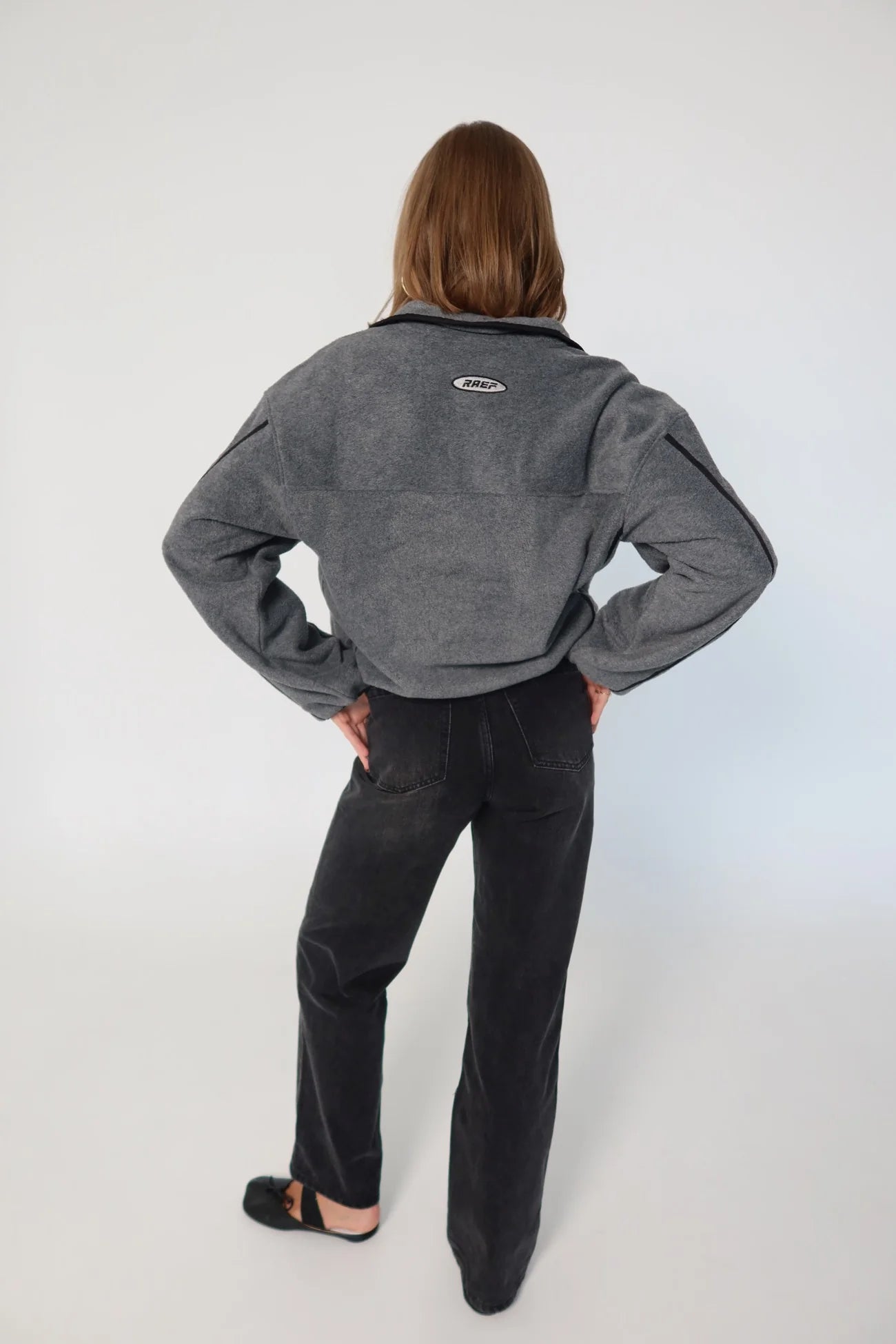 RAEF Quarter Zip Polar Fleece - Charcoal Marle