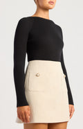 STYLE STATE - Round Neck Long Sleeve Ribbed Knit Top