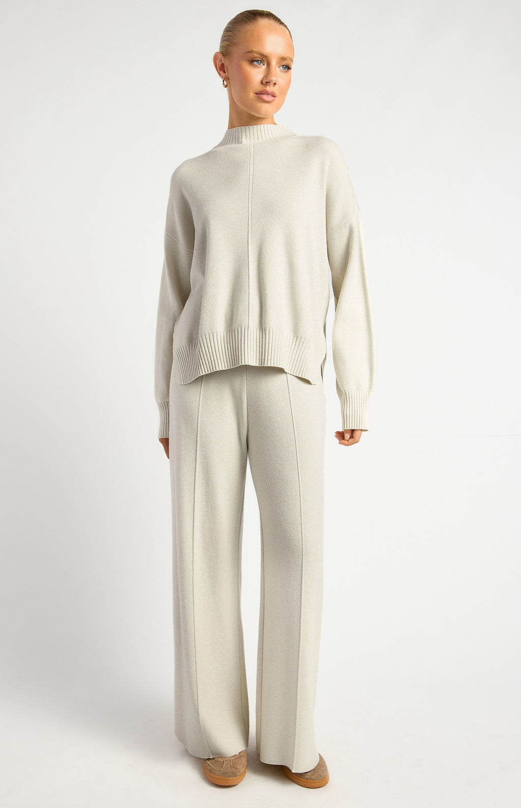 STYLE STATE - Front seam detail mock neck knit jumper