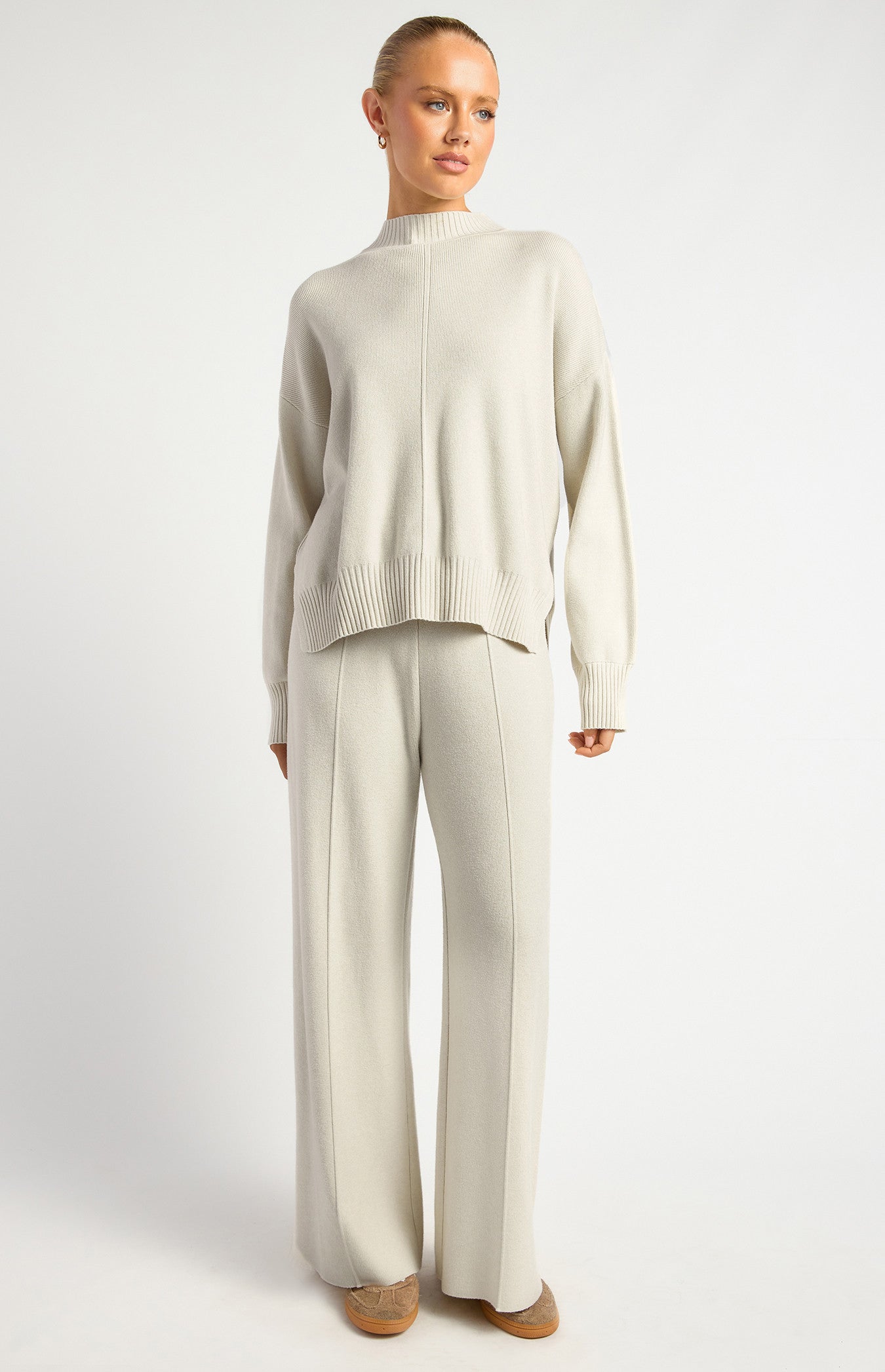 STYLE STATE - Front seam detail mock neck knit jumper
