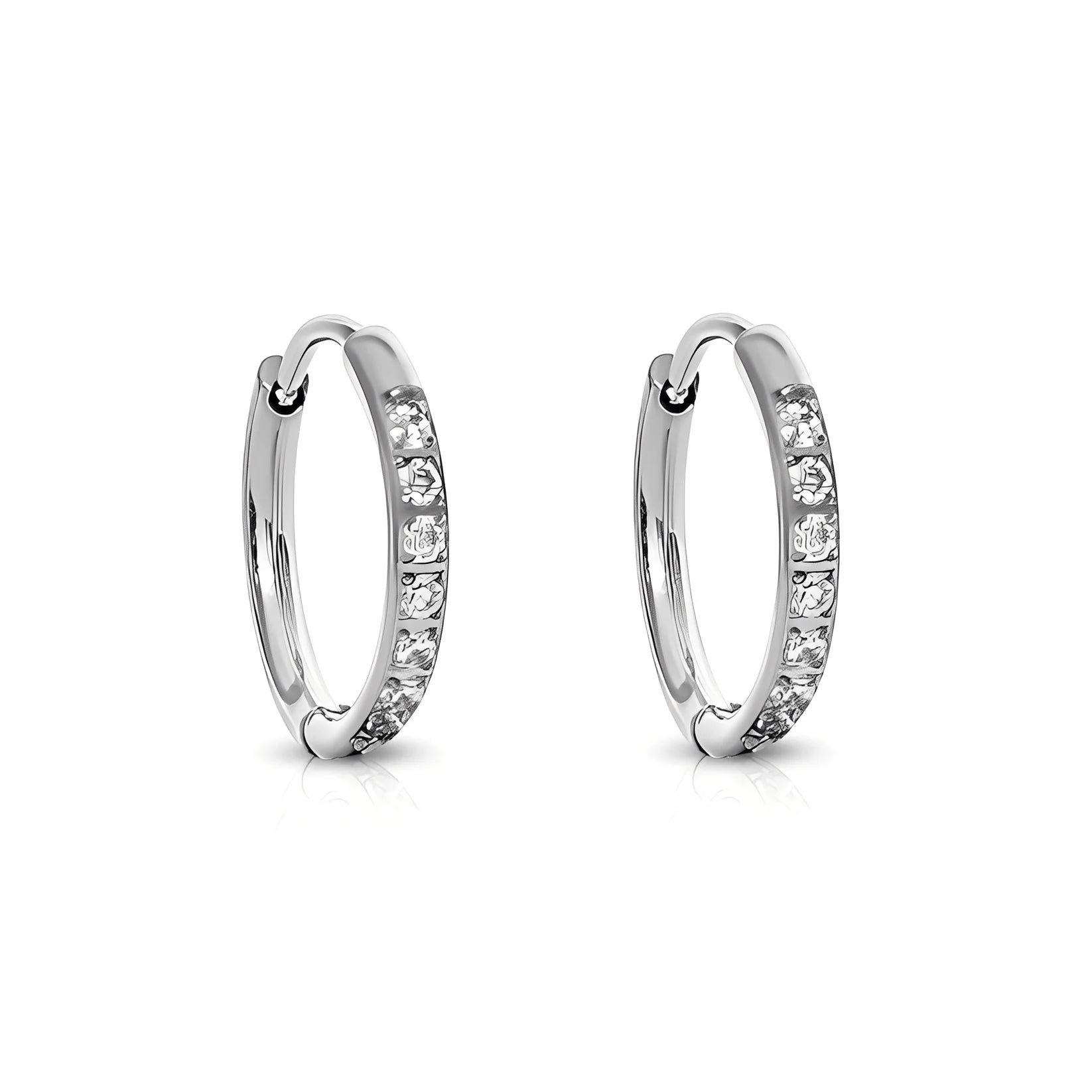 EVER Transition Silver Huggie Earrings 8mm
