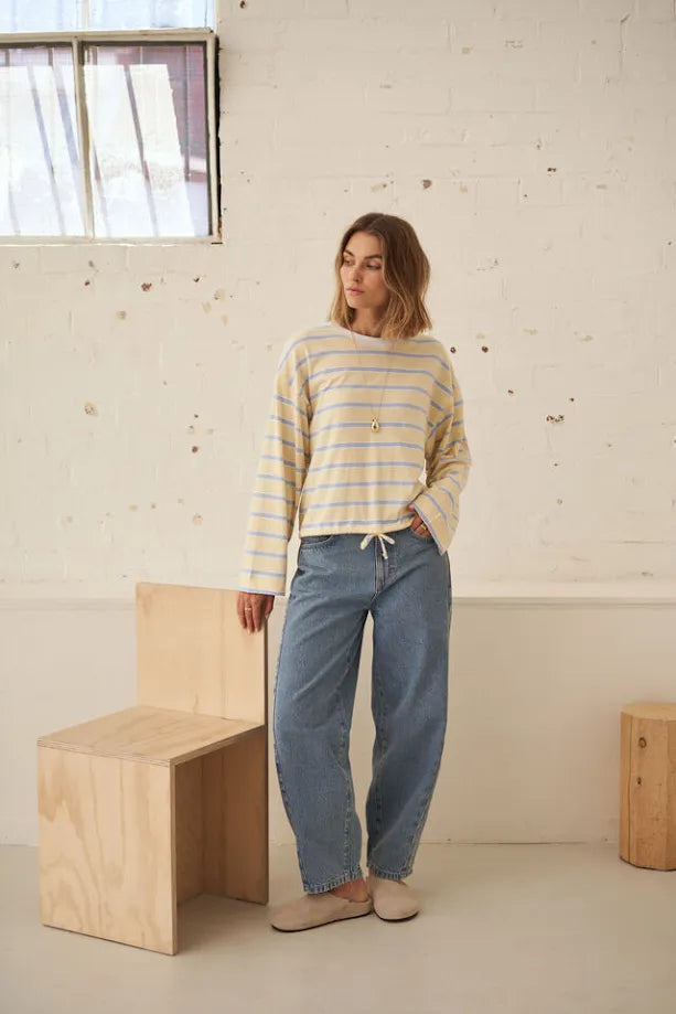 CERES - LEAH TAPERED BARREL JEAN/VINTAGE BLUE