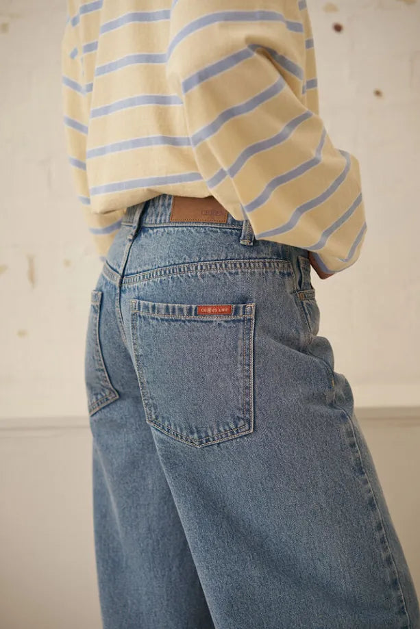 CERES - LEAH TAPERED BARREL JEAN/VINTAGE BLUE